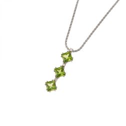 Collana Trilogy Peridoto Carrè e Diamanti