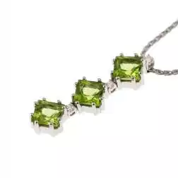 Collana Trilogy Peridoto Carrè e Diamanti
