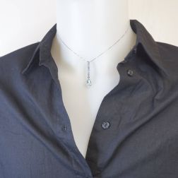 Blue Drop Aquamarine Necklace photo of worn