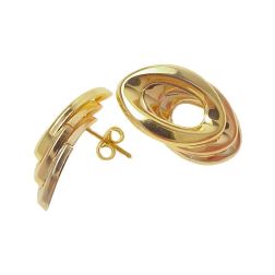 3-color oval earrings in 18kt gold