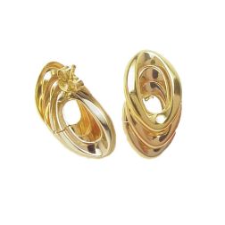 3-color oval earrings in 18kt gold