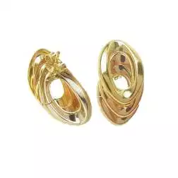Orecchini Ovali 3 colori  in Oro 18kt