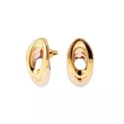 Orecchini Ovali 3 colori  in Oro 18kt