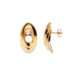 3-color oval earrings in 18kt gold