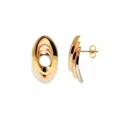 Orecchini Ovali 3 colori  in Oro 18kt