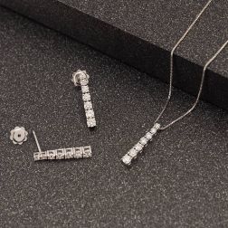 Scalar Tennis Earrings and Necklace