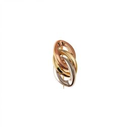 3-color Oval Brooch in 18kt Gold