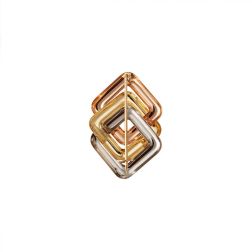 Spilla Rombi 3 colori  in Oro 18kt
