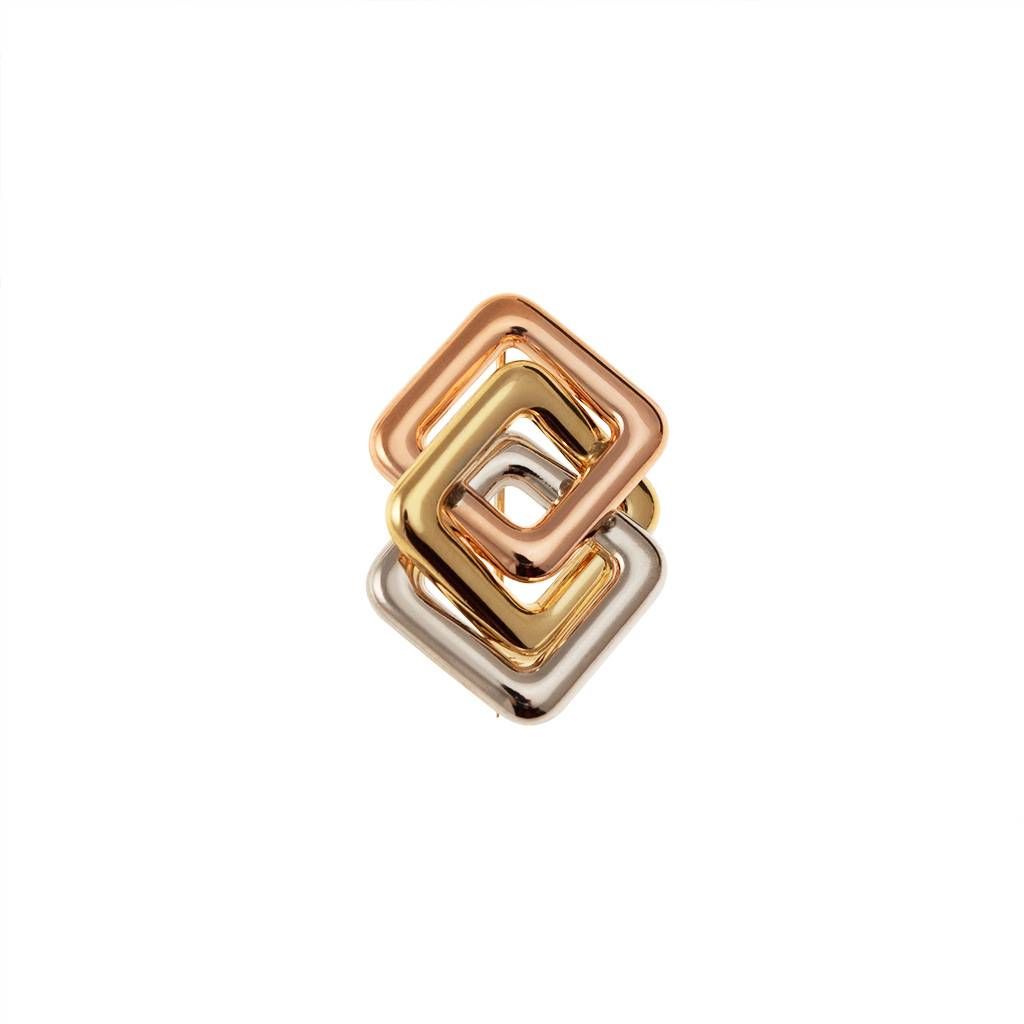 Spilla Rombi 3 colori  in Oro 18kt