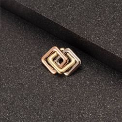 Spilla Rombi 3 colori  in Oro 18kt