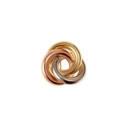 3-color intertwined circles brooch in 18kt gold