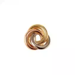 Spilla Cerchi intrecciati 3 colori  in Oro 18kt