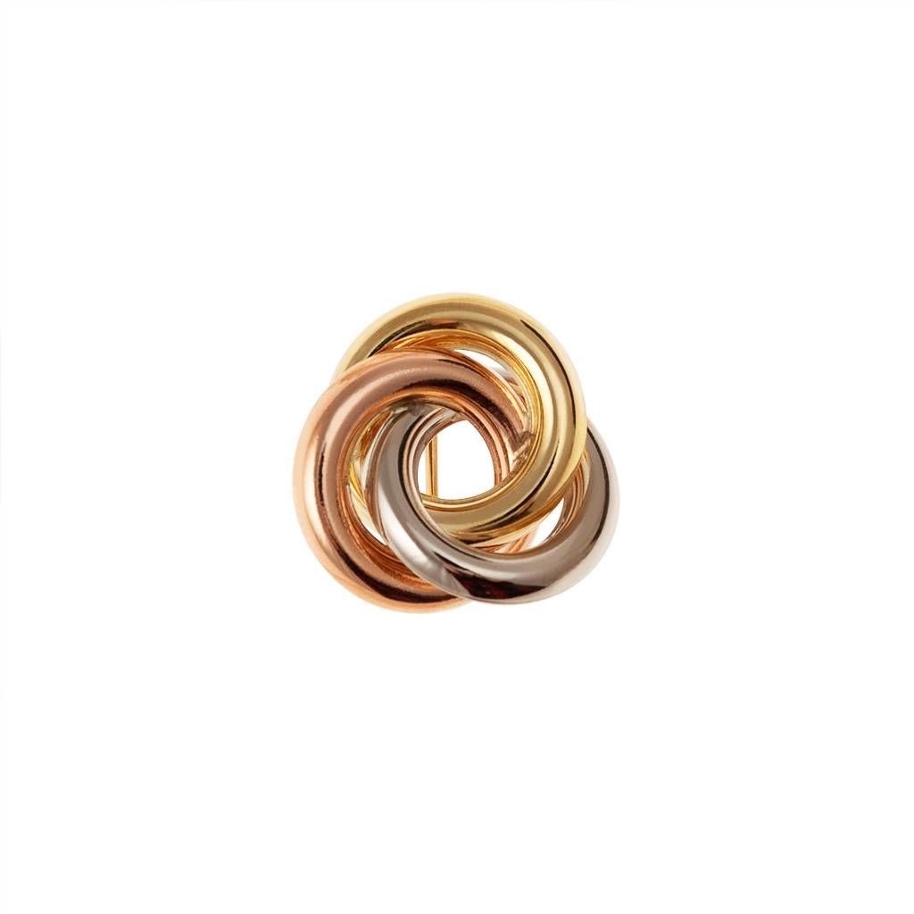 Spilla Cerchi intrecciati 3 colori  in Oro 18kt