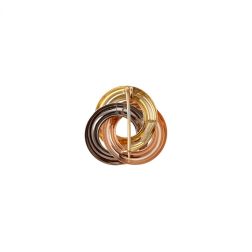 Spilla Cerchi intrecciati 3 colori  in Oro 18kt