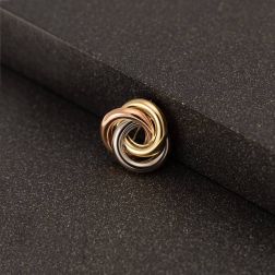 Spilla Cerchi intrecciati 3 colori  in Oro 18kt