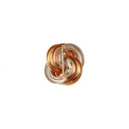 3+3 crossed circles brooch in 3 colors in 18kt gold