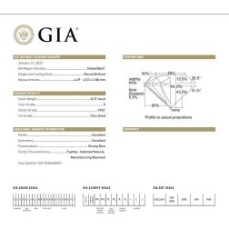 Contoured Solitaire Ring with center GIA Diamond of 0,37ct
