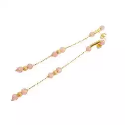 Yellow Gold and Rose Quartz Pendant Earrings