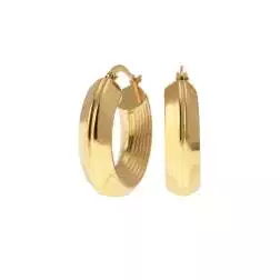 Boccole Punta scanalata e lato rigato 2,34cm x 6,4mm Classica Oro Giallo