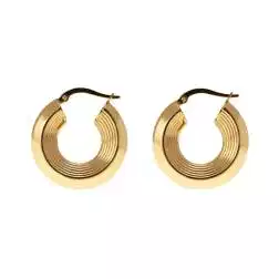 Boccole Punta scanalata e lato rigato 2,34cm x 6,4mm Classica Oro Giallo