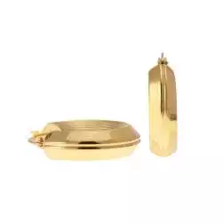 Boccole Punta scanalata e lato rigato 2,34cm x 6,4mm Classica Oro Giallo