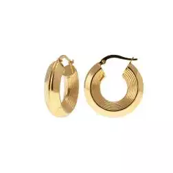 Boccole Punta scanalata e lato rigato 2,34cm x 6,4mm Classica Oro Giallo