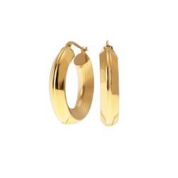 Boccole Punta scanalata e lato rigato 2,85cm x 6,4mm Classica Oro Giallo