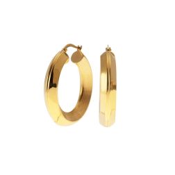 Boccole Punta scanalata e lato rigato 3,4cm x 6,4mm Classica Oro Giallo