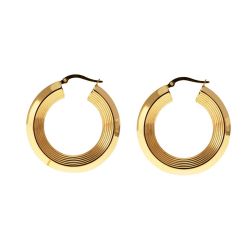 Boccole Punta scanalata e lato rigato 3,4cm x 6,4mm Classica Oro Giallo