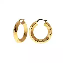 Boccole Punta scanalata e lato rigato 3,4cm x 6,4mm Classica Oro Giallo