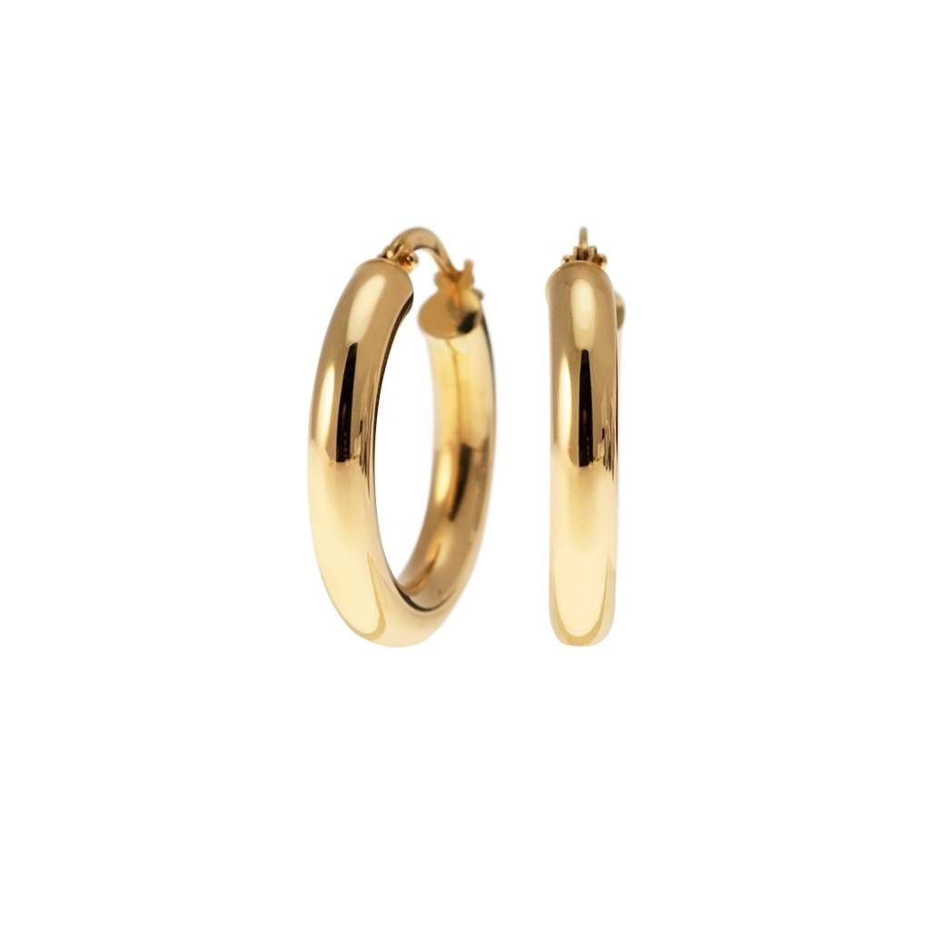 Boccole Lucide Tubolari in Oro Giallo 2,37cm x 3,9mm