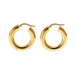 2,5cm x 4,8mm Shiny Tubular Hoops in yellow gold