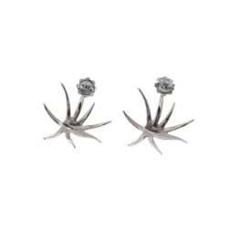 Starfish Earrings with Diamonds in White Gold