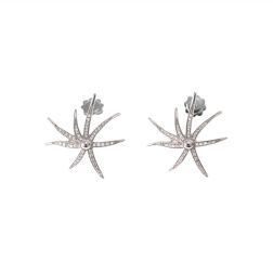 Orecchini Stelle Marine con Diamanti in Oro Bianco