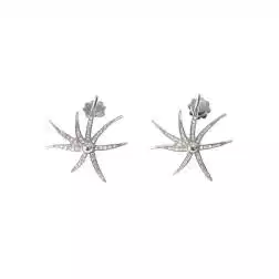 Starfish Earrings with Diamonds in White Gold