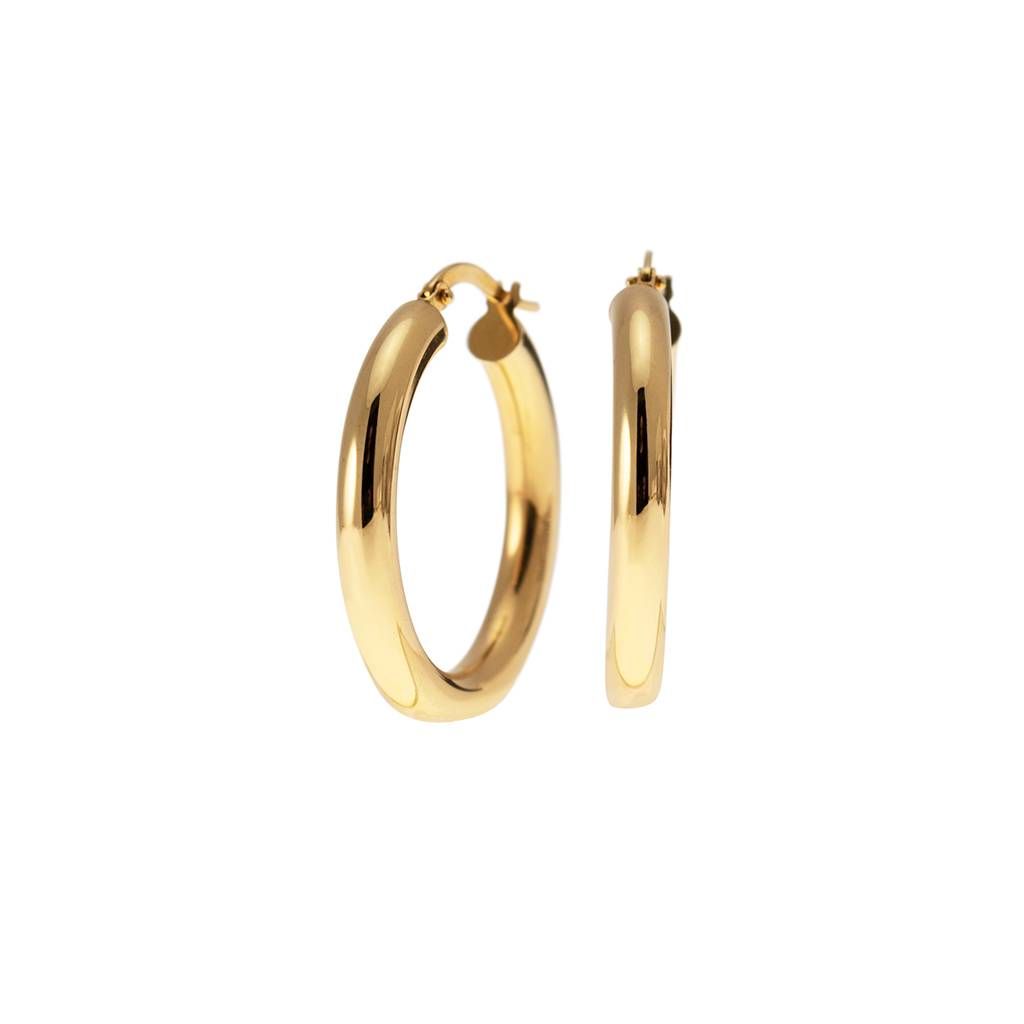 2,9cm x 3,9mm Shiny Tubular Hoops in yellow gold