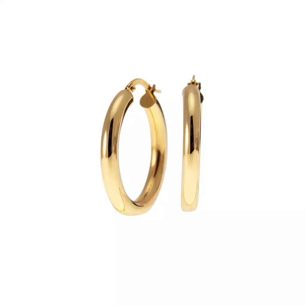 Boccole Lucide Tubolari in Oro Giallo 2,9cm x 3,9mm