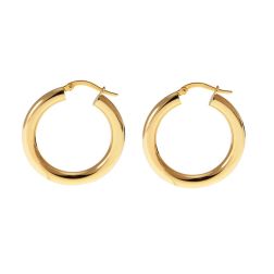 2,9cm x 3,9mm Shiny Tubular Hoops in yellow gold