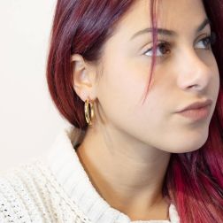 2,9cm x 3,9mm Shiny Tubular Hoops in yellow gold
