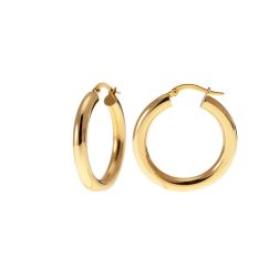 2,9cm x 3,9mm Shiny Tubular Hoops in yellow gold