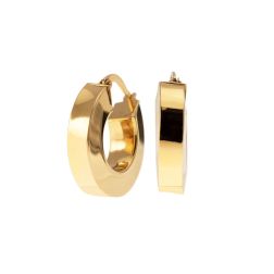 2cm x 5,3mm Shiny Square Hoops in Yellow Gold