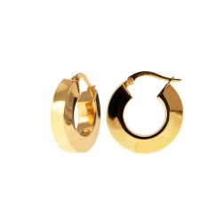 2cm x 5,3mm Shiny Square Hoops in Yellow Gold