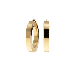 3cm x 5,2mm Shiny Square Hoops in Yellow Gold