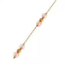 Orecchini Pendenti Oro Giallo e Quarzo Rosa