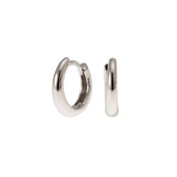 White Gold 1.15cm-1.20cm x 2.2mm Round Lobe Hoops