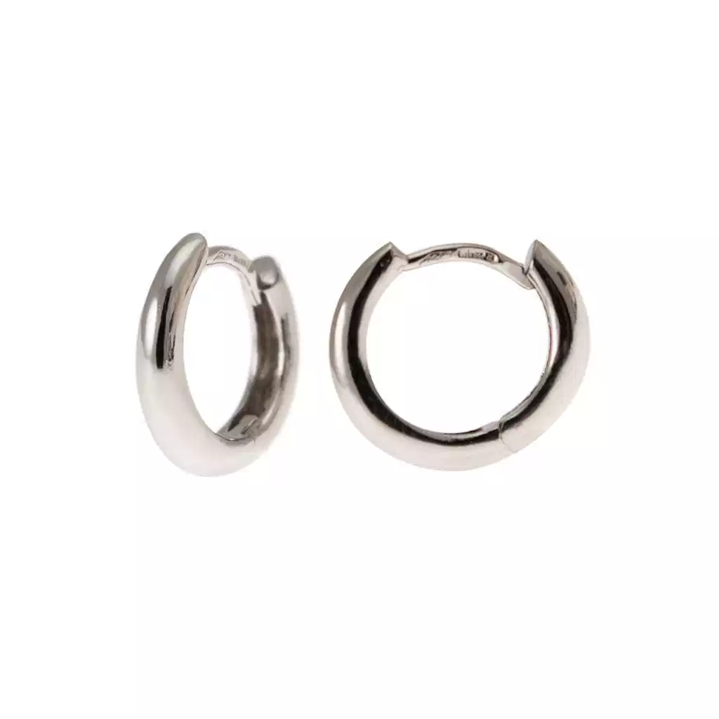 Boccole a lobo Tonde 1,2cm x 2.2mm Oro Bianco