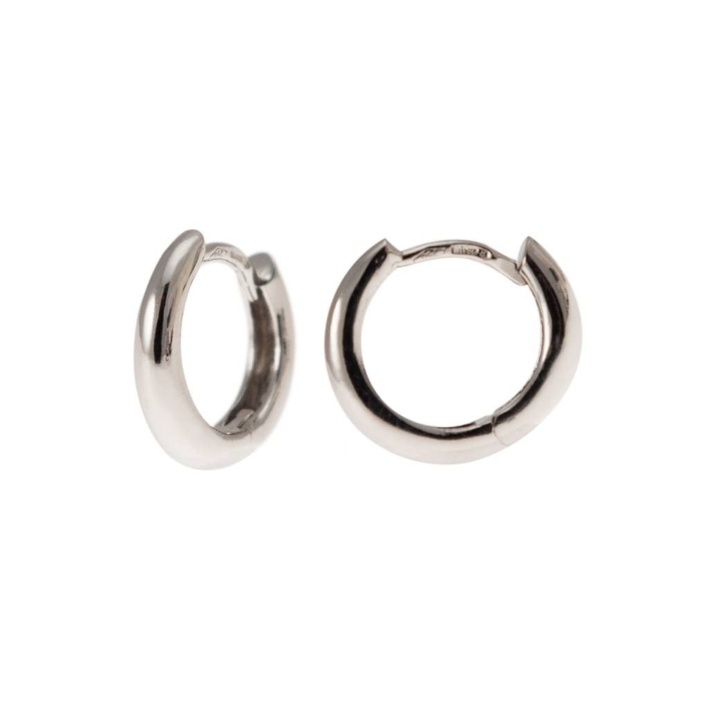 White Gold 1.15cm-1.20cm x 2.2mm Round Lobe Hoops