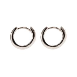 White Gold 1.15cm-1.20cm x 2.2mm Round Lobe Hoops