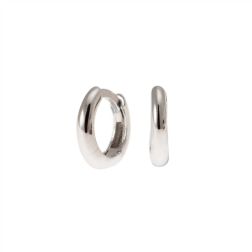 White Gold 1.00cm-1.05cm x 2.2mm Round Lobe Hoops