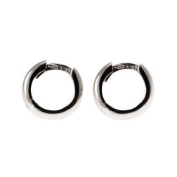 White Gold 1.00cm-1.05cm x 2.2mm Round Lobe Hoops